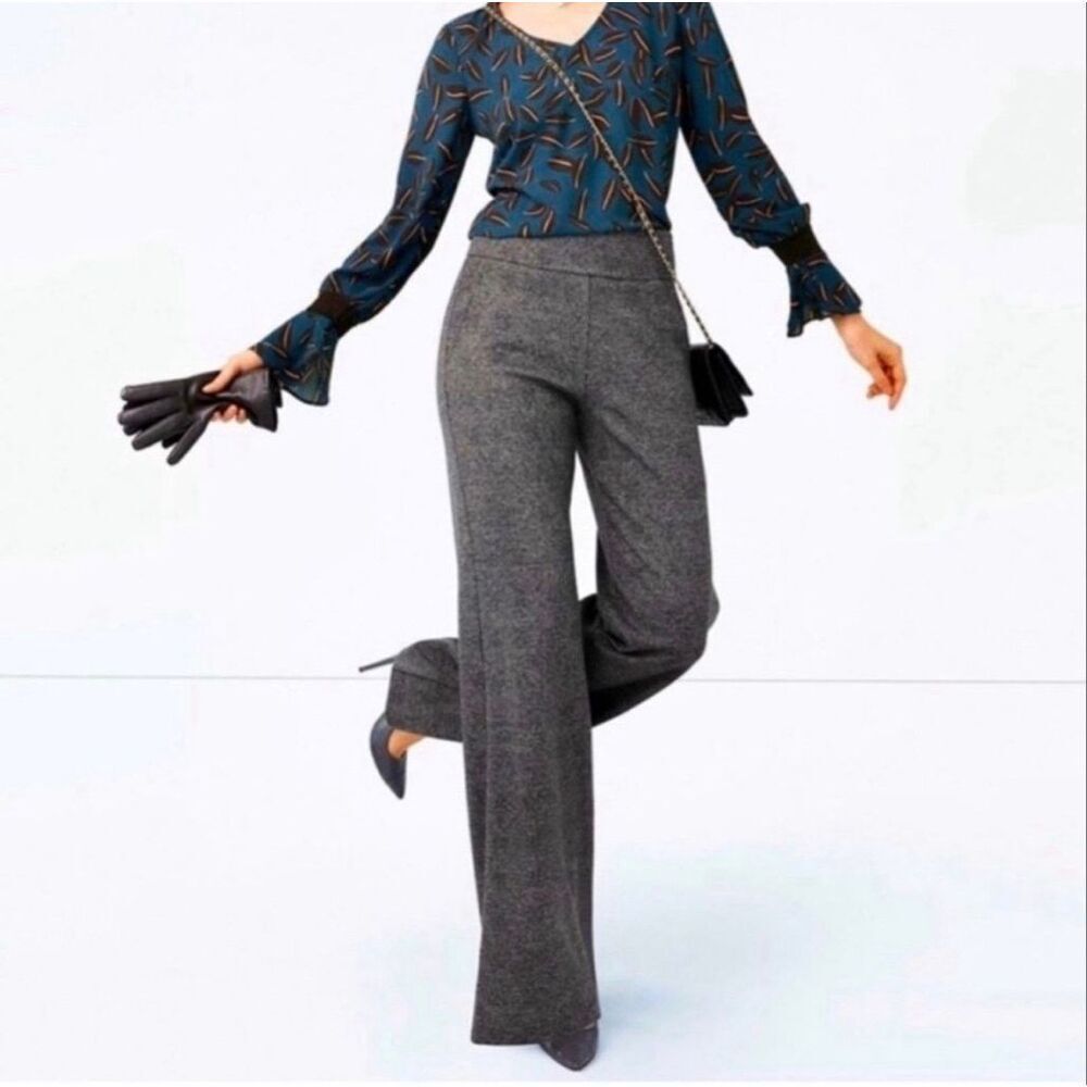 Cabi Women's Bond Trouser Hi-Waist Wide Leg Houndstooth Size 2